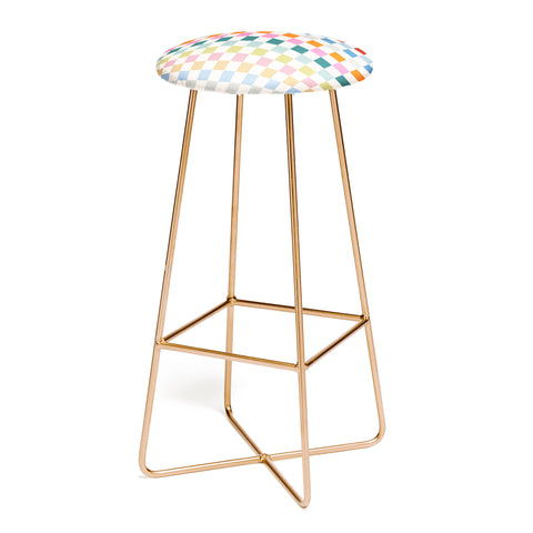 Daily Regina Designs Checkered Retro Colorful Bar Stool