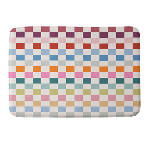 Daily Regina Designs Checkered Retro Colorful Memory Foam Bath Mat