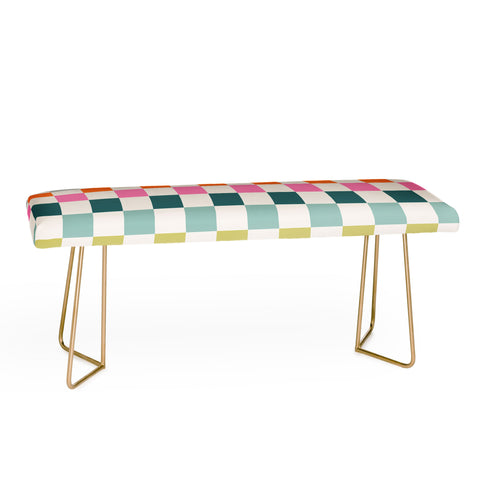 Daily Regina Designs Checkered Retro Colorful Bench