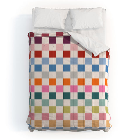 Daily Regina Designs Checkered Retro Colorful Comforter
