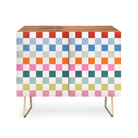 Daily Regina Designs Checkered Retro Colorful Credenza