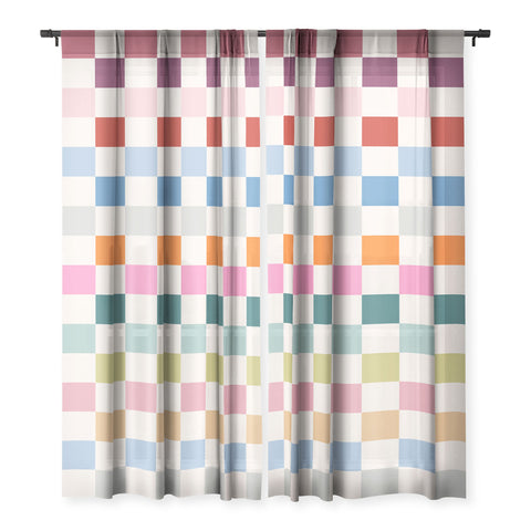Daily Regina Designs Checkered Retro Colorful Sheer Non Repeat