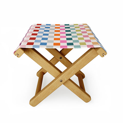 Daily Regina Designs Checkered Retro Colorful Folding Stool