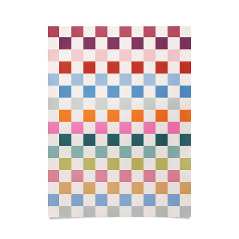 Daily Regina Designs Checkered Retro Colorful Poster