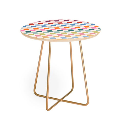 Daily Regina Designs Checkered Retro Colorful Round Side Table
