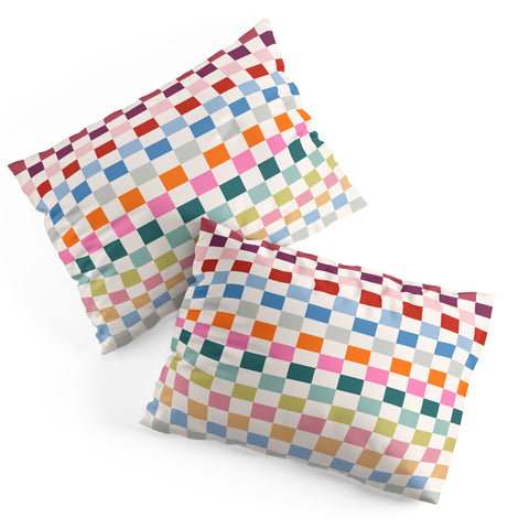 Daily Regina Designs Checkered Retro Colorful Pillow Shams