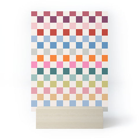 Daily Regina Designs Checkered Retro Colorful Mini Art Print