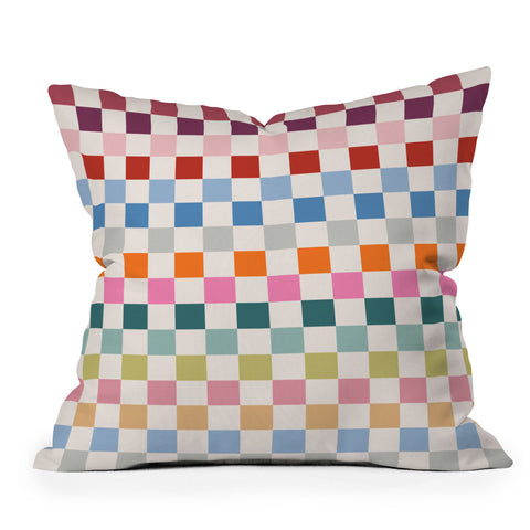 Daily Regina Designs Checkered Retro Colorful Throw Pillow