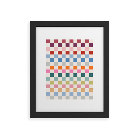 Daily Regina Designs Checkered Retro Colorful Framed Art Print