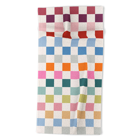 Daily Regina Designs Checkered Retro Colorful Beach Towel