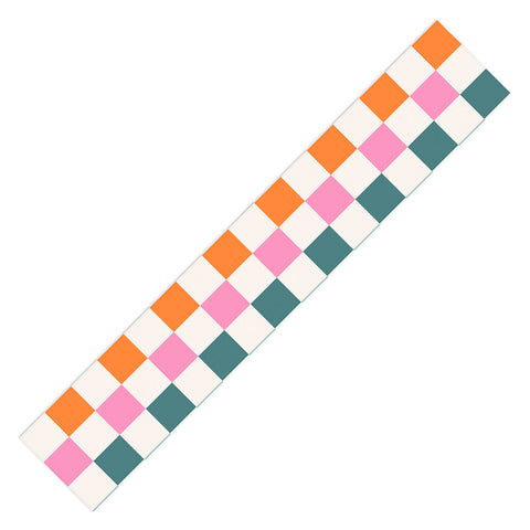 Daily Regina Designs Checkered Retro Colorful Table Runner