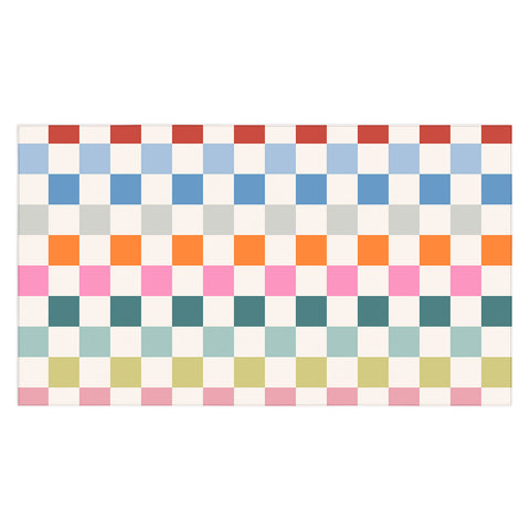 Daily Regina Designs Checkered Retro Colorful Tablecloth