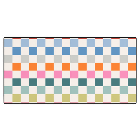 Daily Regina Designs Checkered Retro Colorful Desk Mat