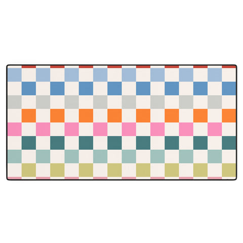 Daily Regina Designs Checkered Retro Colorful Desk Mat