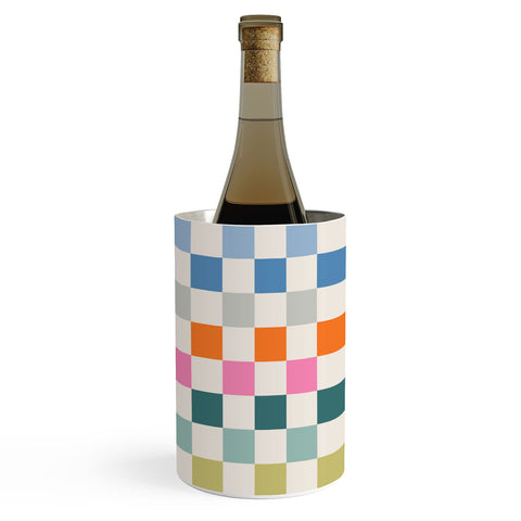 Daily Regina Designs Checkered Retro Colorful Wine Chiller