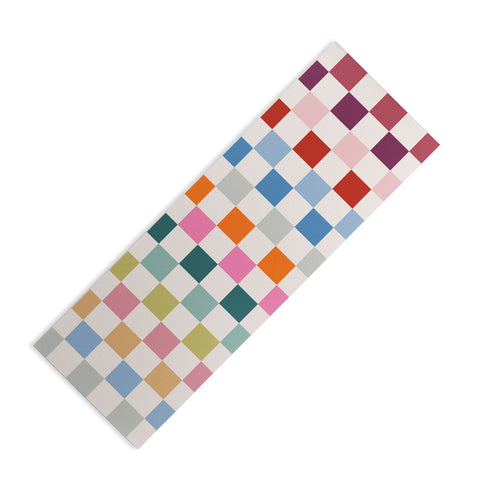 Daily Regina Designs Checkered Retro Colorful Yoga Mat