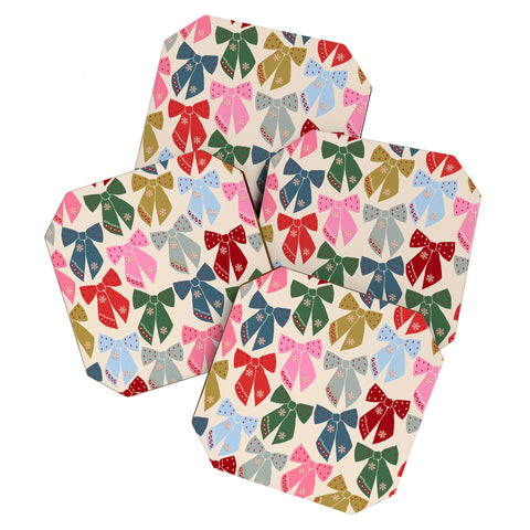 Daily Regina Designs Christmas Bows Coquette Coaster Set