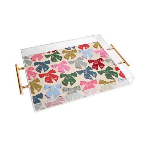 Daily Regina Designs Christmas Bows Coquette Acrylic Tray