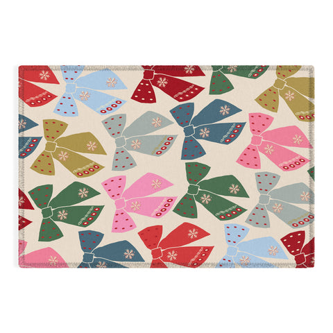 Daily Regina Designs Christmas Bows Coquette Outdoor Rug