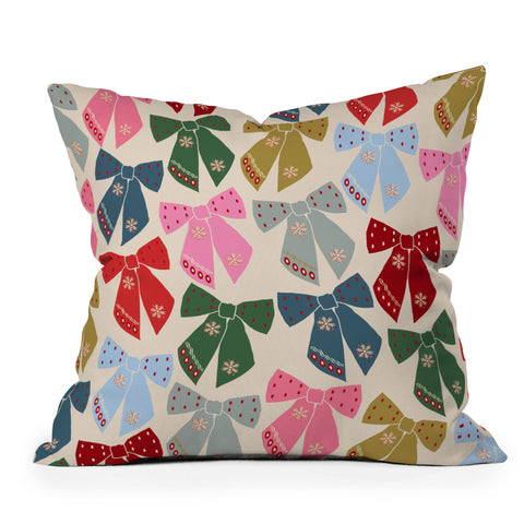 Daily Regina Designs Christmas Bows Coquette Throw Pillow