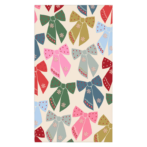 Daily Regina Designs Christmas Bows Coquette Tablecloth