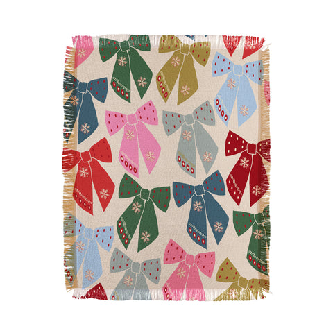 Daily Regina Designs Christmas Bows Coquette Throw Blanket