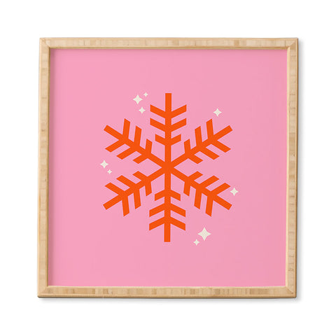 Daily Regina Designs Christmas Print Snowflake Pink Framed Wall Art havenly
