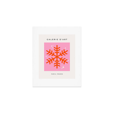 Daily Regina Designs Christmas Print Snowflake Pink Art Print