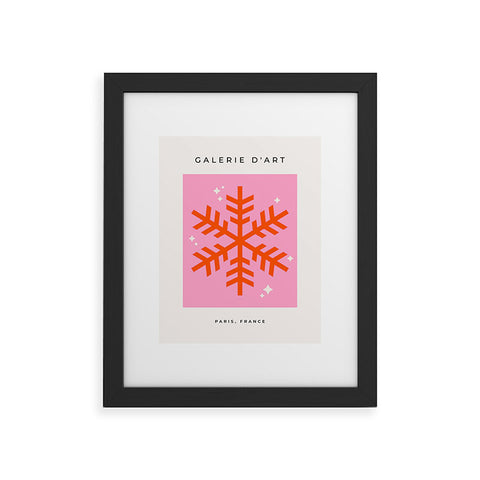 Daily Regina Designs Christmas Print Snowflake Pink Framed Art Print