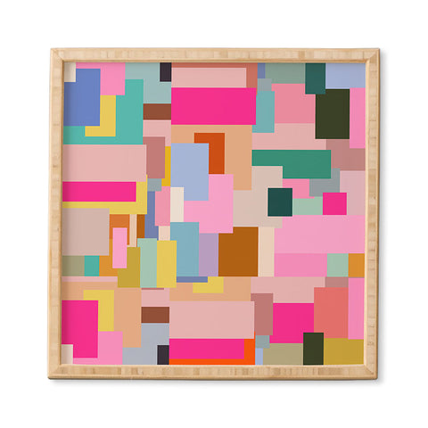 Daily Regina Designs Color Block Print Mid Century Framed Wall Art