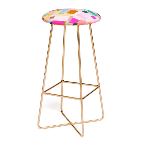 Daily Regina Designs Color Block Print Mid Century Bar Stool