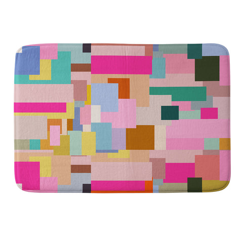Daily Regina Designs Color Block Print Mid Century Memory Foam Bath Mat
