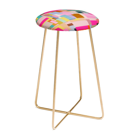 Daily Regina Designs Color Block Print Mid Century Counter Stool