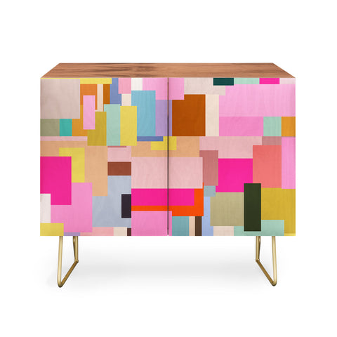 Daily Regina Designs Color Block Print Mid Century Credenza