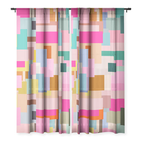 Daily Regina Designs Color Block Print Mid Century Sheer Non Repeat