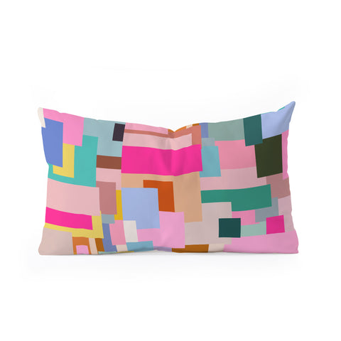 Daily Regina Designs Color Block Print Mid Century Oblong Throw Pillow