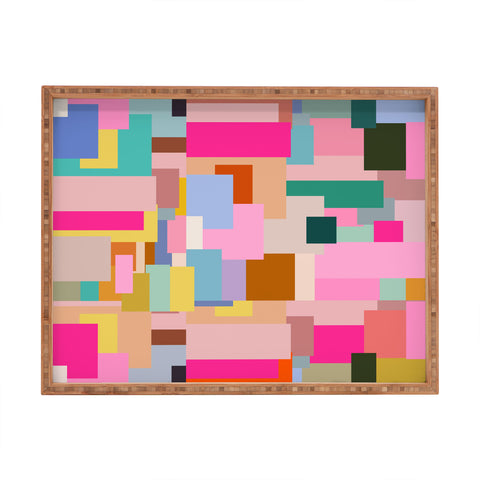 Daily Regina Designs Color Block Print Mid Century Rectangular Tray