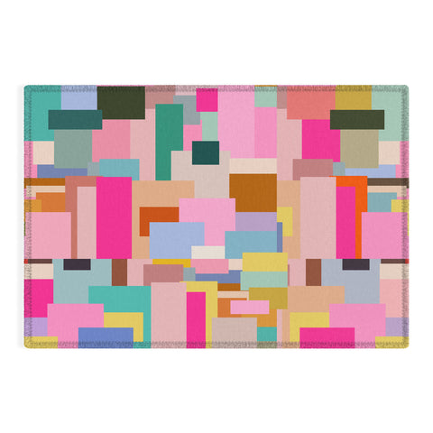 Daily Regina Designs Color Block Print Mid Century Outdoor Rug