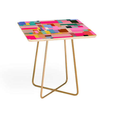Daily Regina Designs Color Block Print Mid Century Side Table