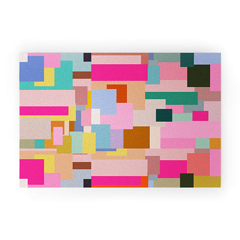 Daily Regina Designs Color Block Print Mid Century Welcome Mat