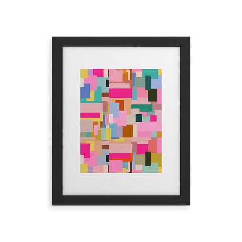 Daily Regina Designs Color Block Print Mid Century Framed Art Print