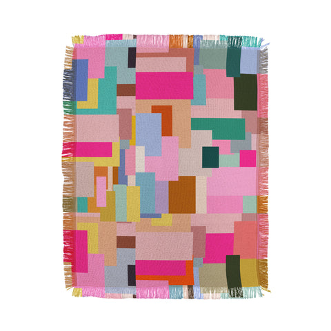 Daily Regina Designs Color Block Print Mid Century Throw Blanket