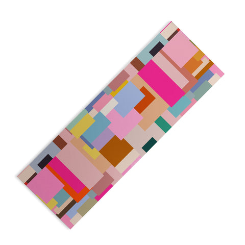 Daily Regina Designs Color Block Print Mid Century Yoga Mat