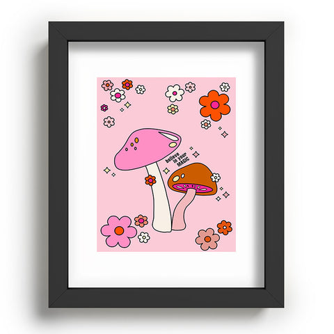 Daily Regina Designs Colorful Mushrooms And Flowers Recessed Framing Rectangle