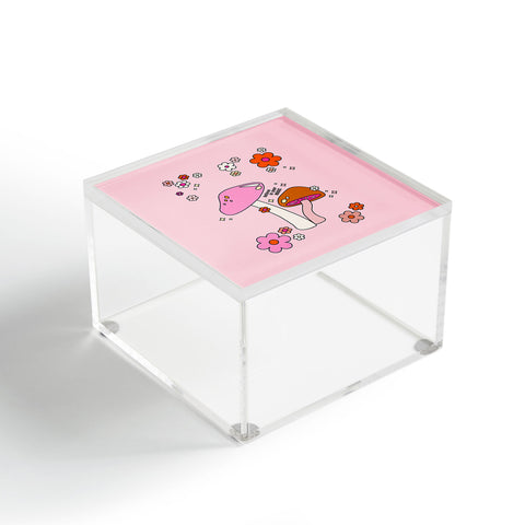 Daily Regina Designs Colorful Mushrooms And Flowers Acrylic Box