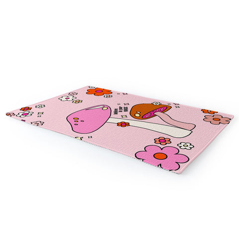 Daily Regina Designs Colorful Mushrooms And Flowers Area Rug