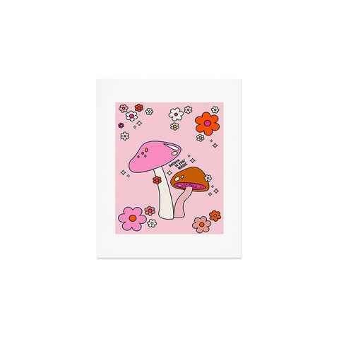 Daily Regina Designs Colorful Mushrooms And Flowers Art Print