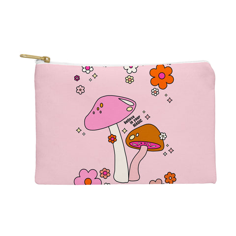 Daily Regina Designs Colorful Mushrooms And Flowers Pouch