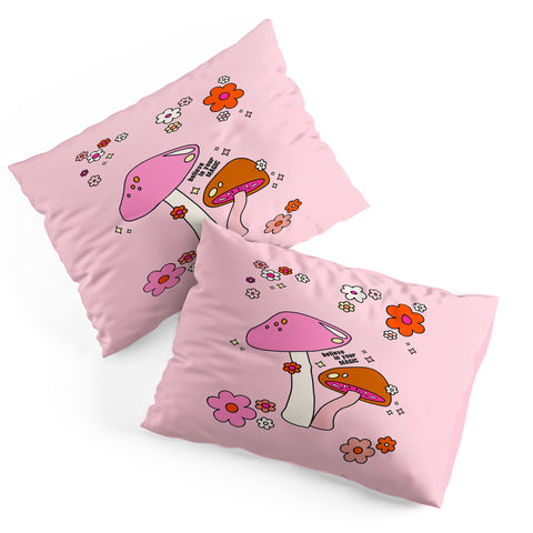 Daily Regina Designs Colorful Mushrooms And Flowers Pillow Shams