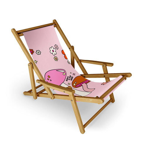 Daily Regina Designs Colorful Mushrooms And Flowers Sling Chair